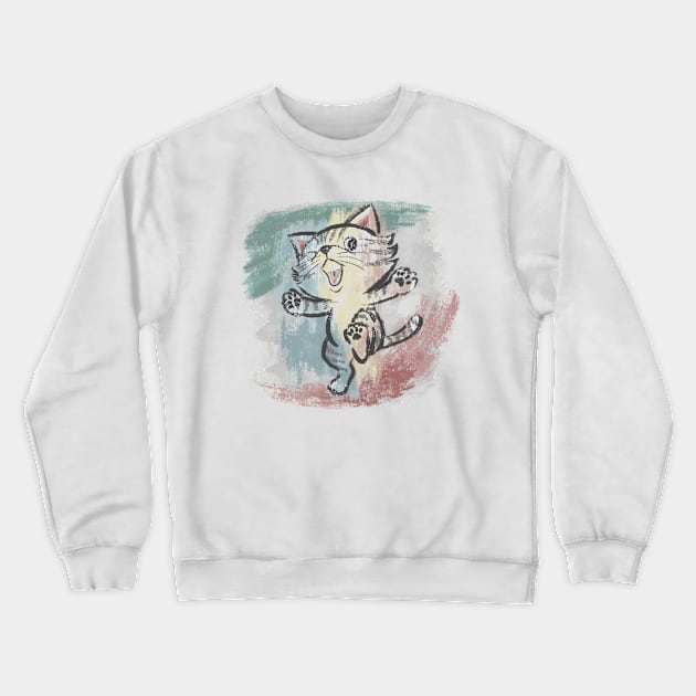 Dancing American Shorthair Crewneck Sweatshirt by sanogawa